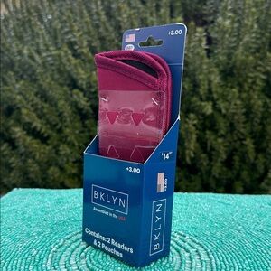 BKLYN Albee two burgundy color pouches-brand new/never used-originally packed.